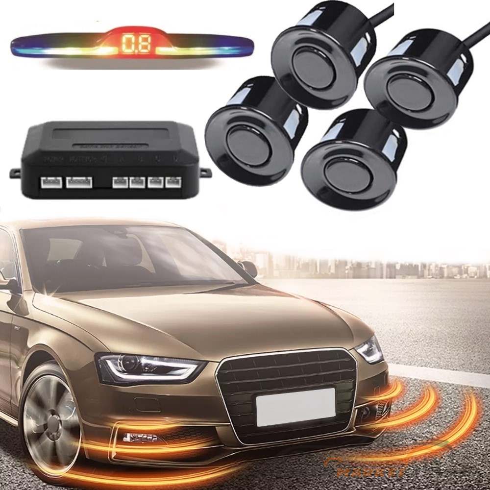 Σύστημα Παρκαρίσματος με Slim LED Display, Sound Indicators και Σετ 4 Αισθητήρων Μαύρο Χρώμα