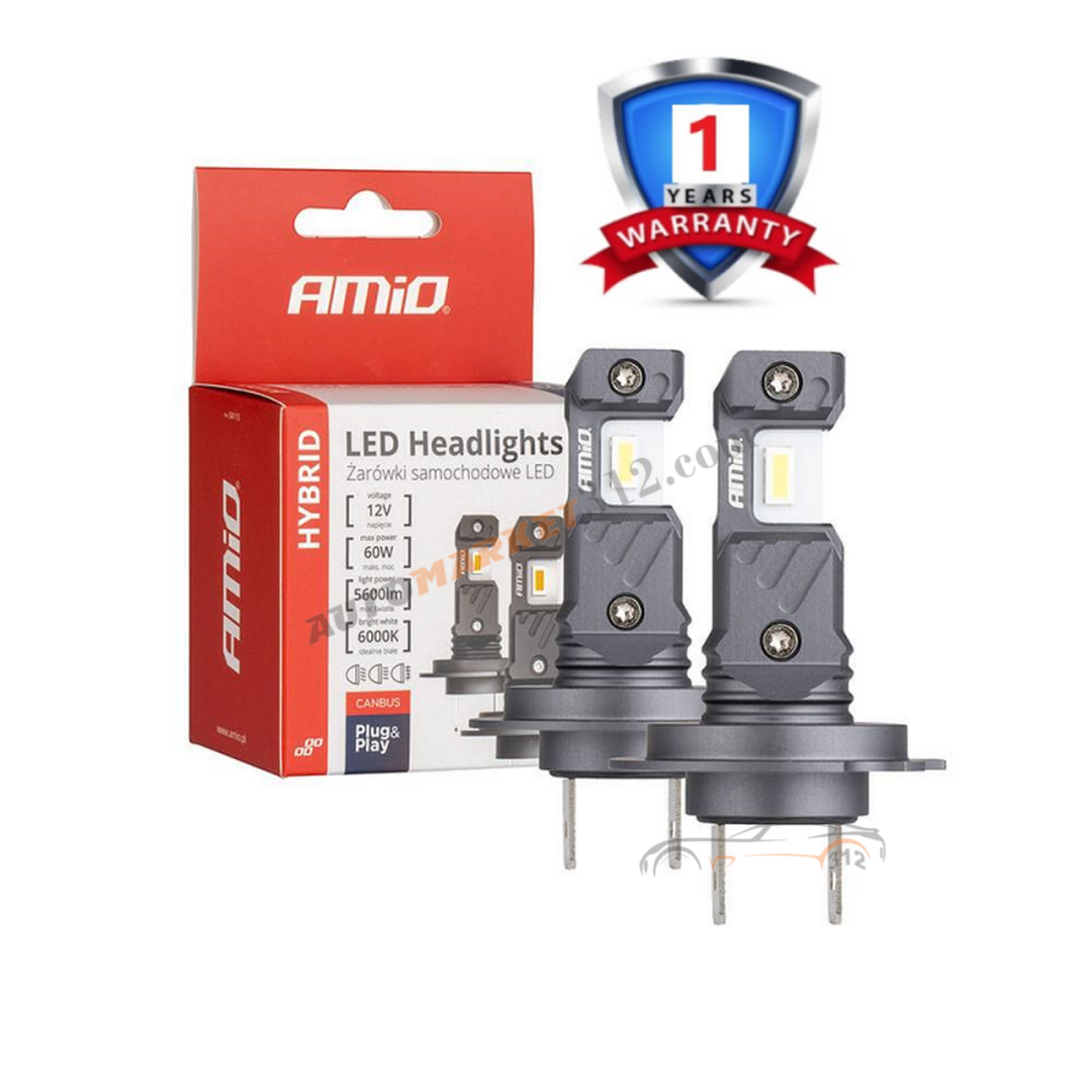 Диодни крушки AMIO HYBRID LED H7/H18, Canbus 60W,  6000K, 5600lm