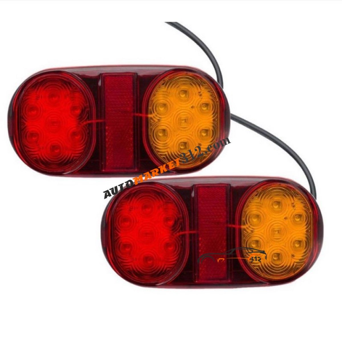 Φανάρια Οπίσθια LED Για Τρείλερ 12V 24V 7W 160mm 80mm 25mm Σετ 2τμχ